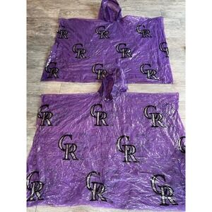 Colorado Rockies Rain poncho Lot Of 2 Storm Duds Hooded Pullover JACKET‎ Hoodie